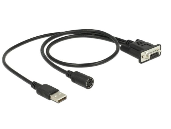 Navilock 62907, DB9, MD6 + USB A, Musta, 1 kpl, Taiwan