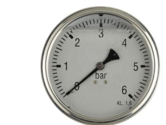 RF. vakuum-manometer-1/+9bar - Ø63 mm glycerinfyldt, 1/4' ned