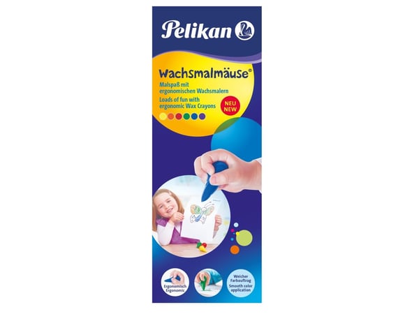 Pelikan 804073, 6 stykker, Blå, Grønn, Oransje, Rød, Fiolett, Gult, Flerfarget, Voks, Boks