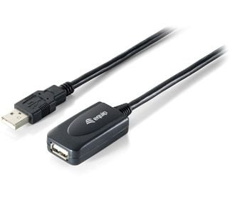 Equip 133336, 5 m, USB A, USB A, USB 2.0, Hankjønn/hunkjønn, Sort