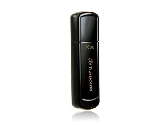 Transcend JetFlash 350, 16 GB, USB A-tyyppi, 2.0, Suojus, 8,5 g, Musta