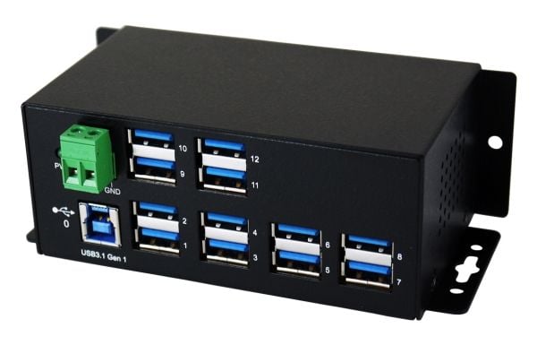 EXSYS EX-1112HMS, USB 3.2 Gen 1 (3.1 Gen 1) Type-B, USB 3.2 Gen 1 (3.1 Gen 1) Type-A, 5000 Mbit/s, Sort, USB, 7 - 24 V
