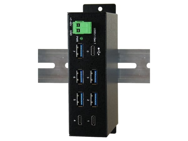 EXSYS EX-1196HMS, USB 3.2 Gen 1 (3.1 Gen 1) Typ-C, USB 3.2 Gen 1 (3.1 Gen 1) Typ-A, USB 3.2 Gen 1 (3.1 Gen 1) Typ-C, 5000 Mbit/s, svart , USB, 7 - ...