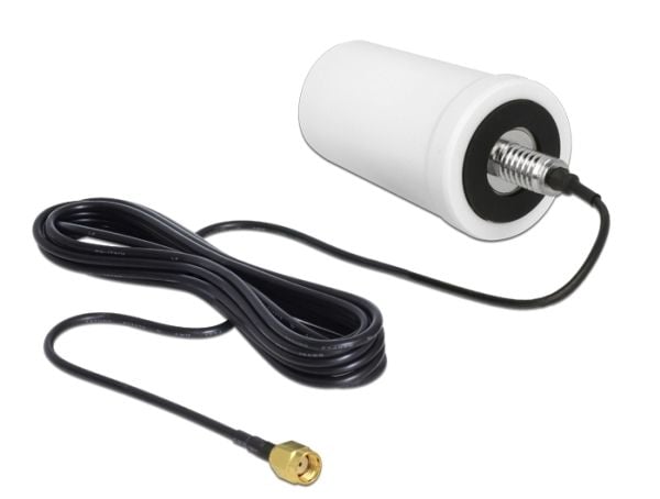 Delock WLAN RP-SMA - Antenne - utendørs - Wi-Fi - 0 dBi - rundtstrålende - utendørs - hvit