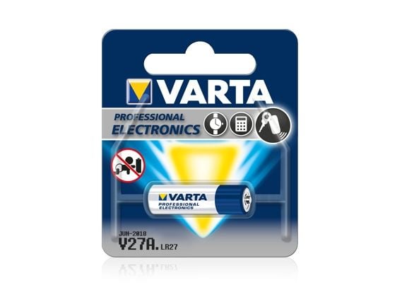 Varta V27A, Engangsbatteri, LR27A, Alkalinsk, 12 V, 1 stykker, 19 mAh