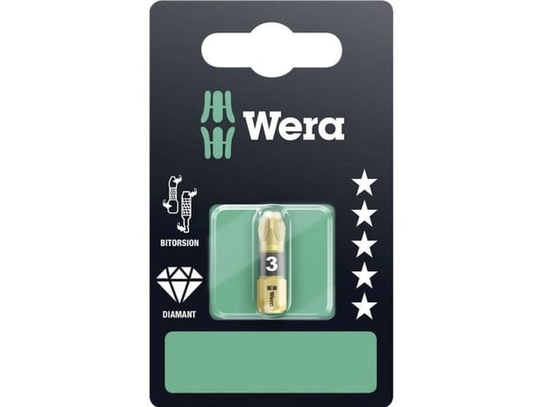 Wera 855/1 BDC SB SiS 05073338001 Krysssporbit PZ 3 Verktøystål Diamantbelagt D 6,3 1 stk.