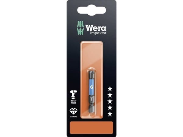 Wera 840/4 IMP DC SB SiS sekskantbits 6 mm Verktøystål Legering, Diamantbelagt F 6,3 1 stk.