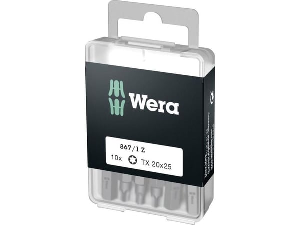 Wera 867/1 DIY SiS, 10 stykker, Torx Plus, TX20, Rustfritt stål, CE, GS, DVE, 25 mm