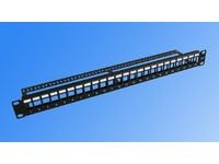MicroConnect - Koblingspanel - svart - 1U - 19" - 24 porter