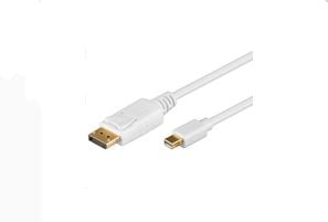 MicroConnect - DisplayPort-kabel - Mini DisplayPort (hann) til DisplayPort (hann) - 2 m - hvit