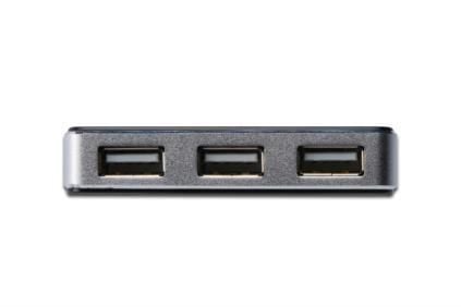 Digitus USB 2.0 Swivel Hub 4-Port, 480 Mbit/s, Musta