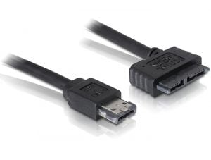 DeLOCK Cable eSATAp / Slimline SATA13pin, 0.5m, 0,5 m, eSATAp, Musta