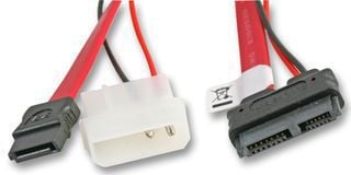 Akasa - SATA-kabel - Slimline SATA (hunn) til SATA, 4-pins intern strøm (5V) - 40 cm