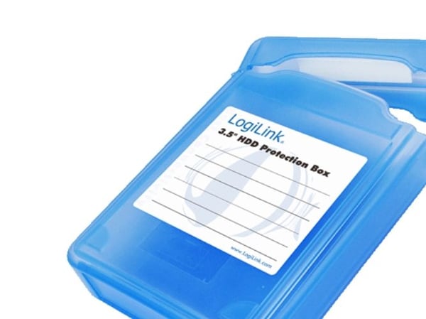 LogiLink 3.5" HDD Protection Box for 1 HDD - Beskyttelsesboks for harddisk - blå