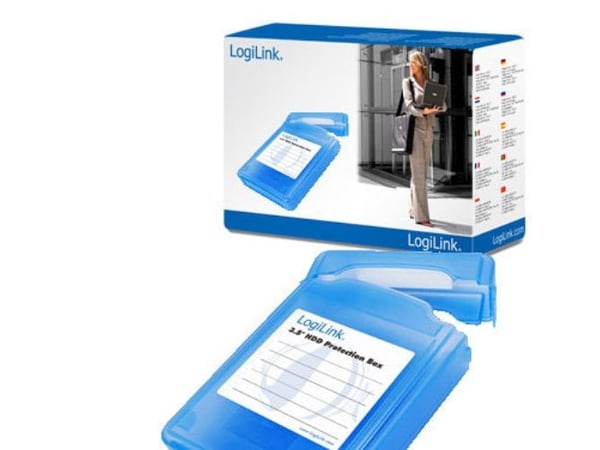 LogiLink 3.5" HDD Protection Box for 1 HDD - Beskyttelsesboks for harddisk - blå