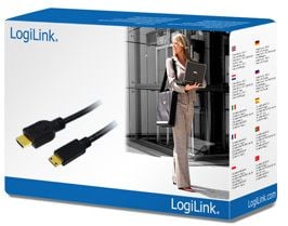LogiLink High Speed with Ethernet - HDMI-kabel med Ethernet - HDMI hann til 19 pin mini HDMI Type C hann - 1 m - svart