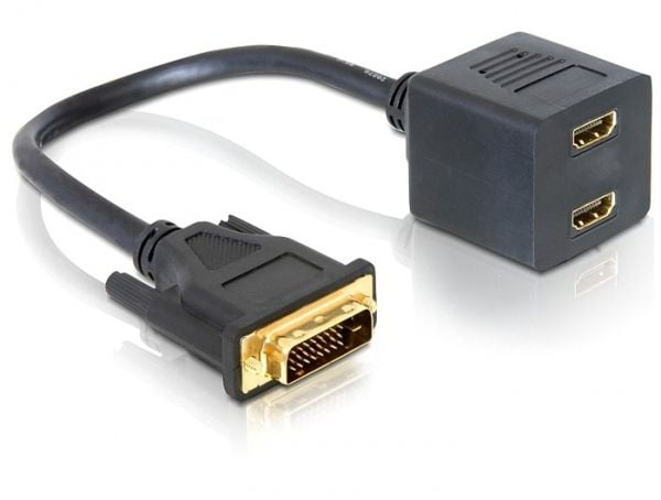 Delock - Skjermkabel - HDMI (hunn) til DVI-D (hann) - 20 cm