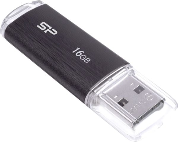 SILICON POWER Ultima U02 - USB-flashstasjon - 16 GB - USB 2.0 - svart