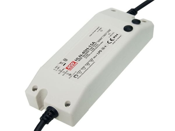 MEAN WELL HLN-40H-12A, 40 W, 90 - 305 V, 47 - 63 Hz, 16 ms, 86,5 %, Ylivirta, Korkea jännite, Ylikuumeneminen, Oikosulku