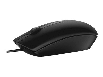 DELL MS116, Molempikätinen, Optinen, USB A-tyyppi, 1000 DPI, Musta