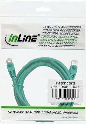 InLine 72500G, 10 m, Cat5e, SF/UTP (S-FTP), RJ-45, RJ-45, Grønn