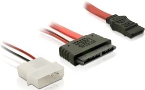 DeLOCK Cable Micro SATA FM + 2-Pin Power + SATA, 0,3 m, SATA 7-pin, Punainen