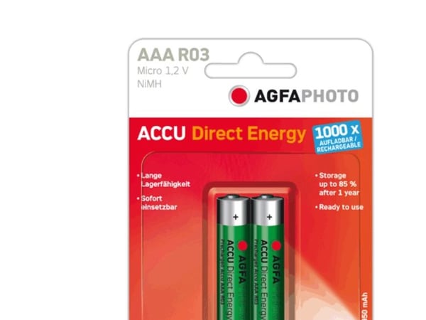 AgfaPhoto Direct Energy - Akku 2 x AAA - NiMH - (ladattava) - 950 mAh