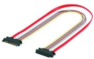 Goobay 93871, 0,5 m, SATA III, SATA 7-pin + 15-pin, SATA 7-pin + 15-pin, Hane/Hona, Svart, Orange, Röd, Gul