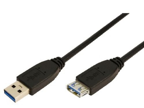 LogiLink - USB forlængerkabel - USB Type A (han) til USB Type A (hun) - USB 3.0 - 2 m - formet - sortti