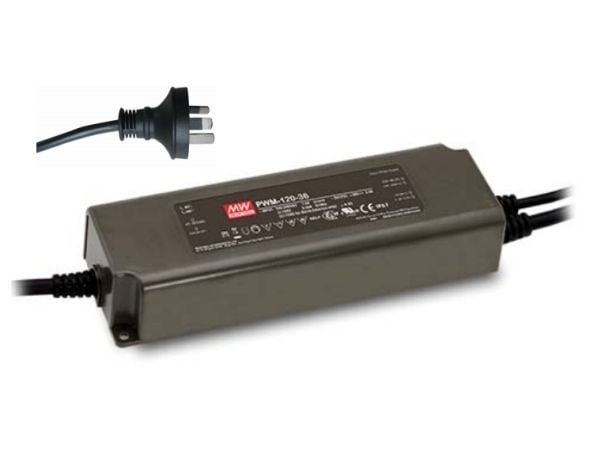 Mean Well PWM-120 series PWM-120-24 - Strømadapter - AC 115/230 V - 120 watt - aktiv PFC