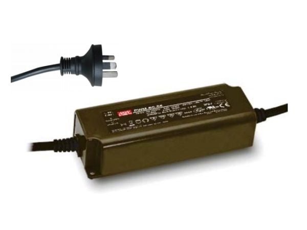 MEAN WELL PWM-60-24, Lysstrimmel, Universell, 90-305 V, 47/63 Hz, 60 W, 24 V