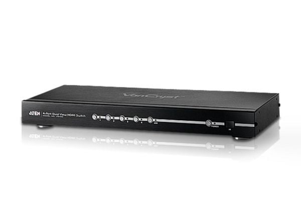 ATEN VanCryst VS482 4-Port Dual View HDMI Switch - Video-/ljudomkopplare - skrivbordsmodell, rackmonterbar