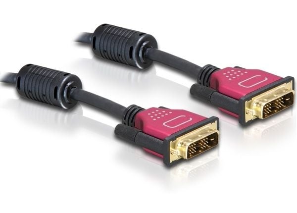 Delock - DVI-kabel - dobbeltlenke - DVI-D (hann) til DVI-D (hann) - 3 m