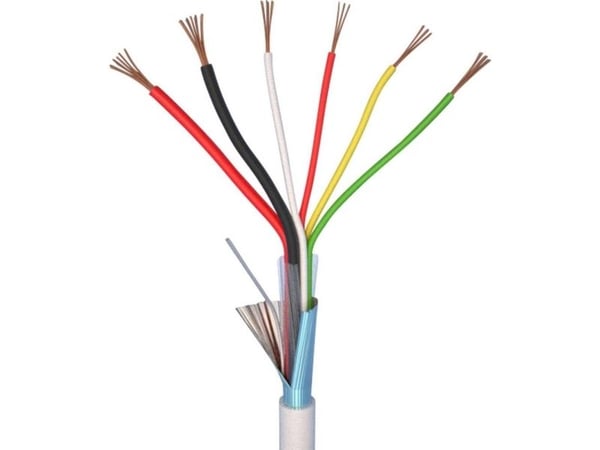 ELAN 70I142 larmkabel LiYY 4 x 0,22 mm² + 2 x 0,5 mm² vit 20 m