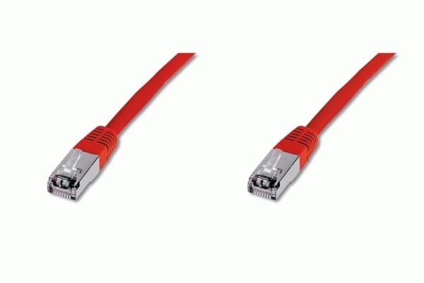 DIGITUS Premium - Patch-kabel - RJ-45 (hane) till RJ-45 (hane) - 1 m - SFTP - CAT 5e - startad - röd