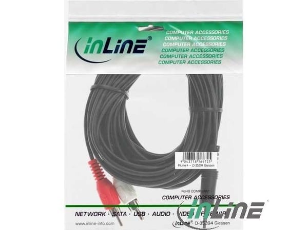 InLine 89939, Hankjønn, 3.5mm, Hankjønn, 2 m, Sort