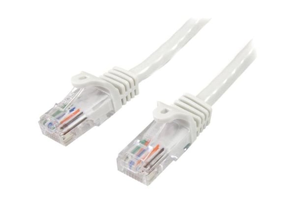 Startech CAT5e Cable - 7 m White Ethernet Cable - Snagless - CAT5e Patch Cord - CAT5e UTP Cable - RJ45 Network Cable - Koblingskabel - RJ-45 (hann)...