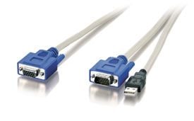 LevelOne ACC-2003 1,8 m kabel USB KVM-0420/0820/1620, 1,8 m, vit, USB - HDB15
