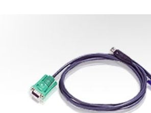 ATEN Micro-Lite 2L-5203U - Tastatur / video / musekabel (KVM) - USB, HD-15 (VGA) (hann) til 15 pin D-Sub (DB-15) (hunn) - 3 m - for KVM on the NET ...