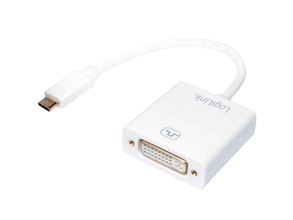 LogiLink UA0245A, 0,14 m, DVI, USB Typ-A, Vit
