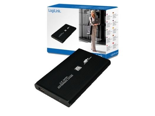 LogiLink Enclosure 2,5" S-ATA HDD USB 2.0 Alu - Lagringspakning - 2,5" - SATA 1.5Gb/s - USB 2.0 - sortering