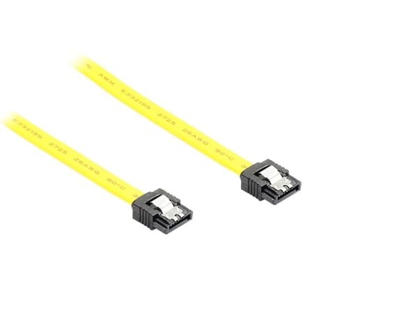 Alcasa 5047-A03Y, 0,3 m, SATA III, Hankjønn/hankjønn, Gult, Rett, Rett