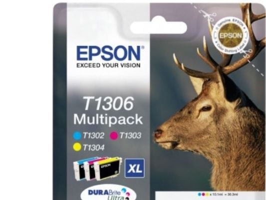 Epson Stag Monipakkaus, 3 väriä T1306 DURABrite Ultra -muste, Korkea (XL) värintuotto, Syaani, Magenta, Keltainen, Väriainepohjainen muste, 10,1 ml...