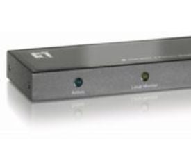 LevelOne ViewCon ADE-8202 2-Port DVI Broadcaster with Audio - Video/lyd-forlenger - 2 porter - opp til 70 m - 1U