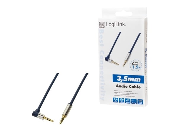 LogiLink 3.5mm - 3.5mm 1.5m, 3.5mm, Hankjønn, 3.5mm, Hankjønn, 1,5 m, Blå