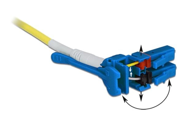 Delock - Nettverkskabel - LC-enkeltmodus (hann) til LC-enkeltmodus (hann) - 2 m - fiberoptisk - 9 / 125 micron - OS2 - halogenfri, uniboot - gul