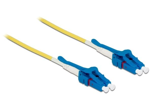 Delock - Nettverkskabel - LC-enkeltmodus (hann) til LC-enkeltmodus (hann) - 5 m - fiberoptisk - 9 / 125 micron - OS2 - halogenfri, uniboot - gul