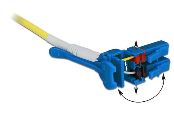 Delock - Nettverkskabel - LC-enkeltmodus (hann) til LC-enkeltmodus (hann) - 5 m - fiberoptisk - 9 / 125 micron - OS2 - halogenfri, uniboot - gul