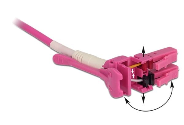 Delock - Nettverkskabel - LC multimodus (hann) til LC multimodus (hann) - 2 m - fiberoptisk - 50 / 125 mikroner - OM4 - halogenfri, uniboot - fiolett