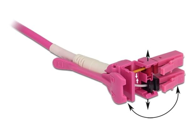 Delock - Nettverkskabel - LC multimodus (hann) til LC multimodus (hann) - 5 m - fiberoptisk - 50 / 125 mikroner - OM4 - halogenfri, uniboot - fiolett